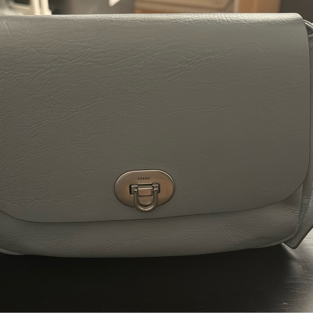Fossil Light Blue Gray Crossbody Bag